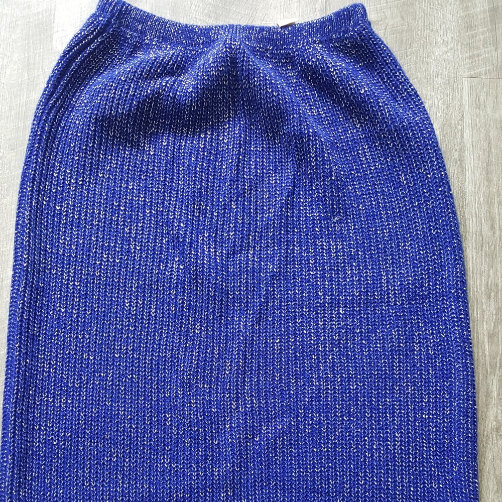 New Vintage 80s Bandage Metallic Sweater Skirt Medium